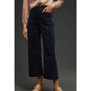 Anthropologie Maeve Colette Navy Wide-Leg Corduroy Pants 32
